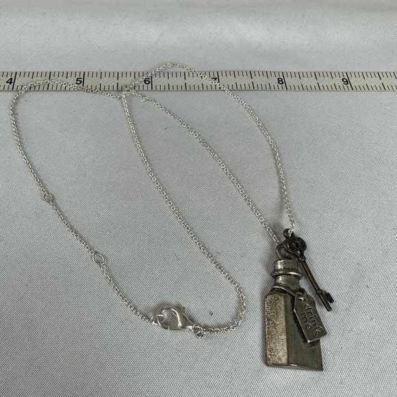 Dainty silvertone charm necklace - Picture 4 of 5